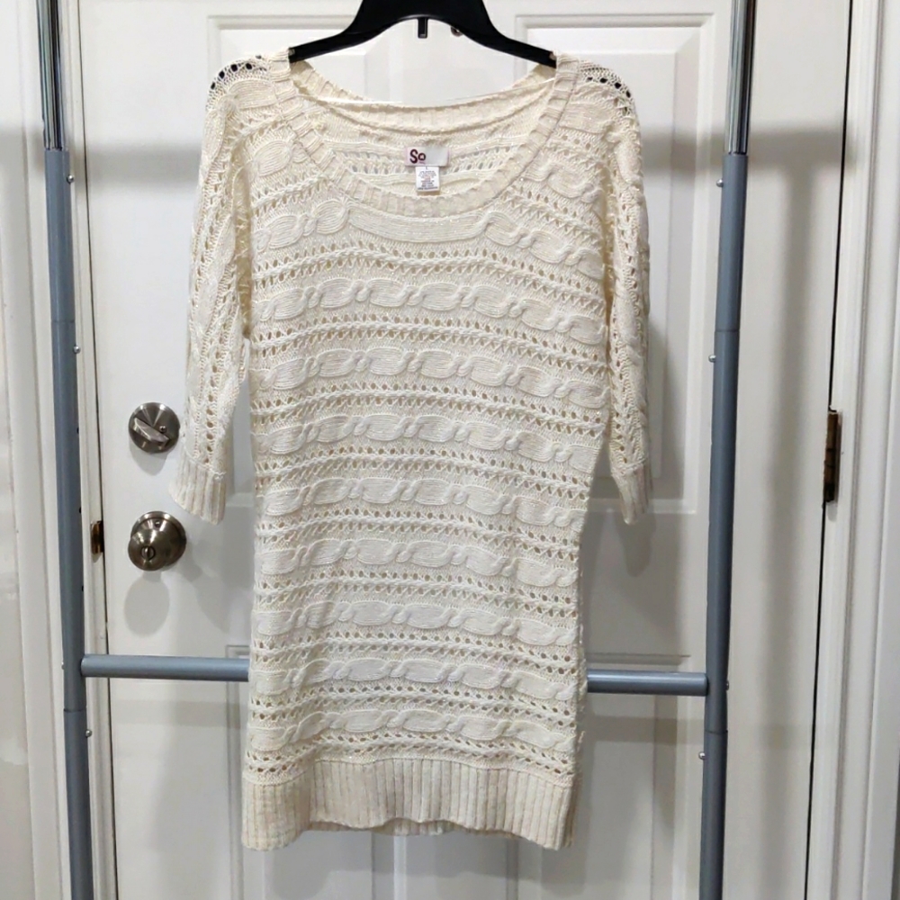 White sweater dress